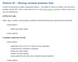 icontact api 2.2 move subscription to another list